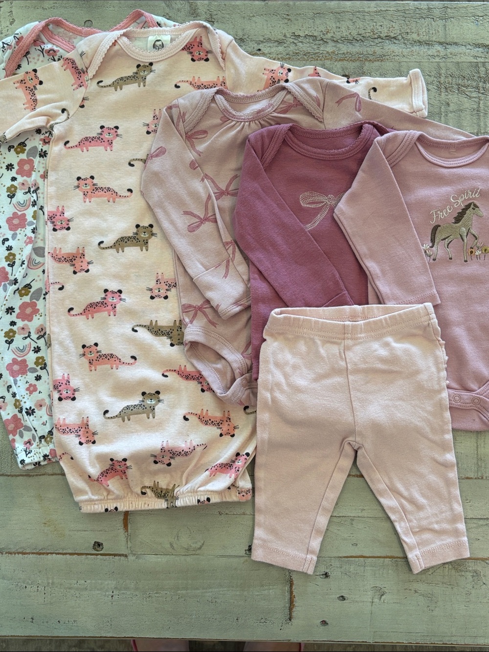 Carter’s Pink Pallet 6 Piece 0-3 Months Capsule Wardrobe Baby Clothes Bundle